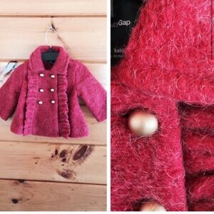 Fancy Gap Red Lined Girls Coat Jacket 6-12M